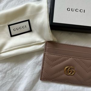 Gucci Marmont Card Case Porcelain Rose